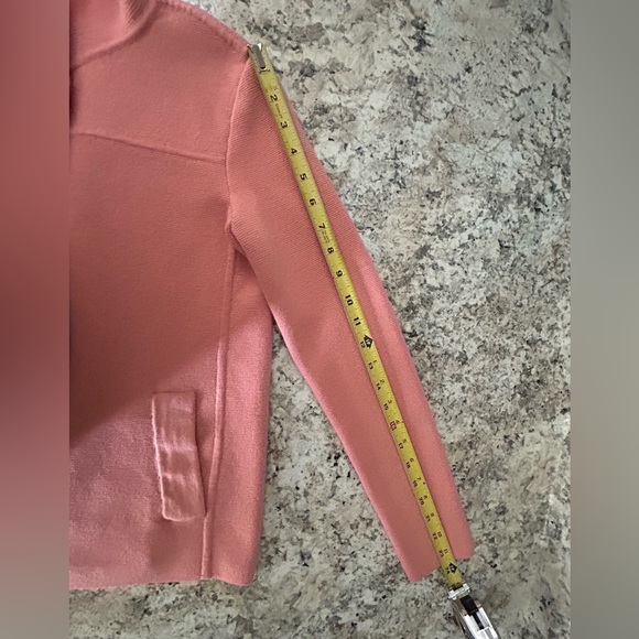 Talbots Pure Merino Wool Knit Salmon Pink Button Cardigan Sweater Women's Size P - Picture 10 of 10